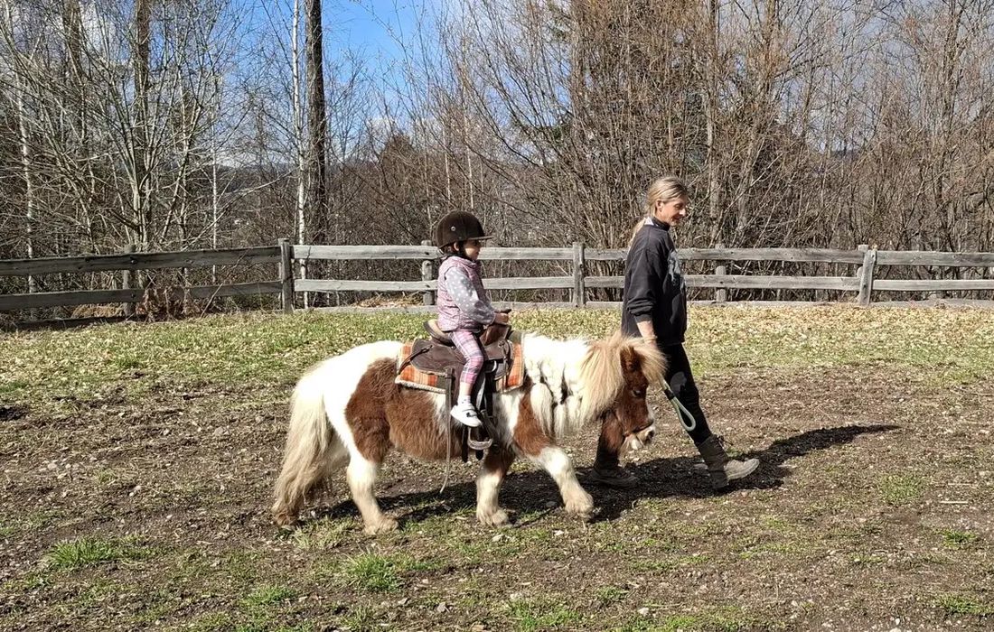 passeggiata sui pony per bambini a Baselga di Piné