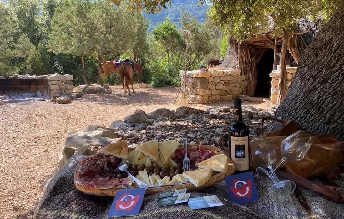 Passeggiata a cavallo con aperitivo nella valle di Lanaitto a Oliena 