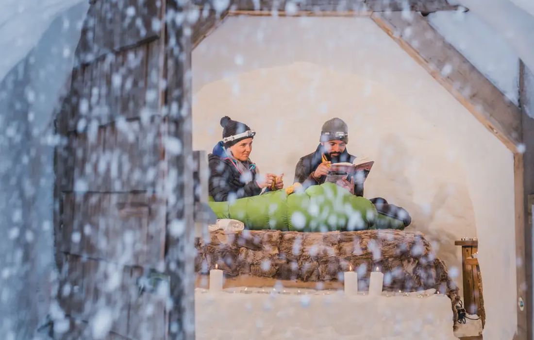 Notte in igloo family con ciaspolata e cena tirolese a Campo Tures