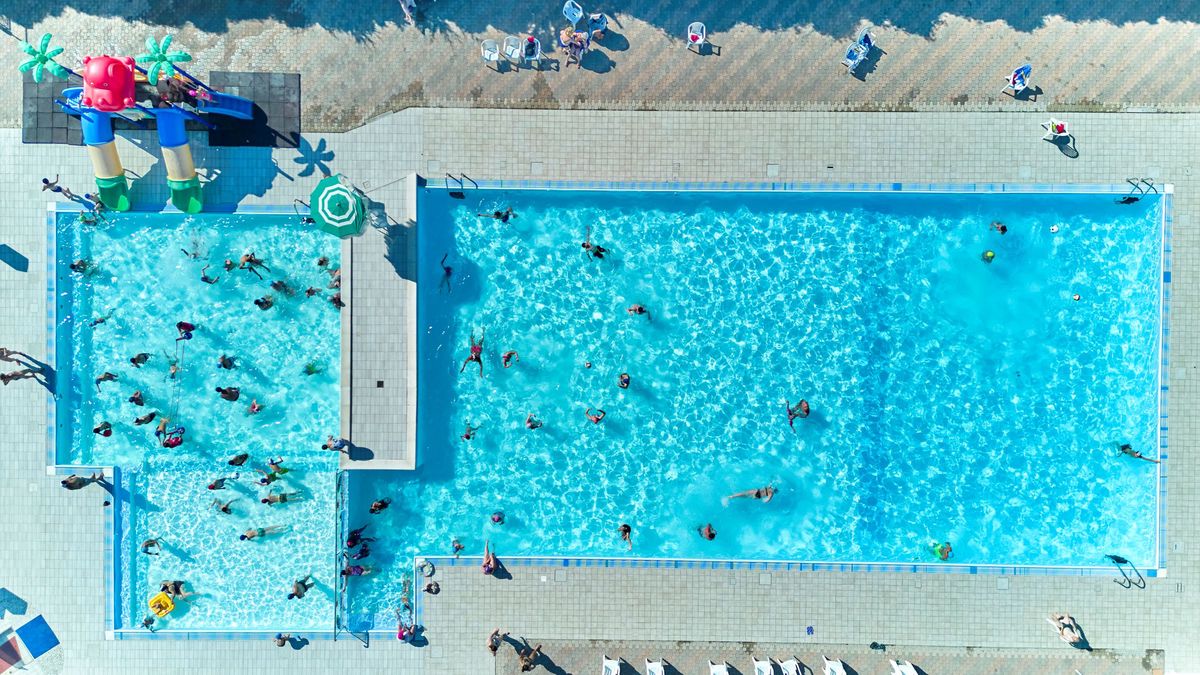  piscina vista aerea - Villaggio camping bungalow delle rose a GATTEO A MARE