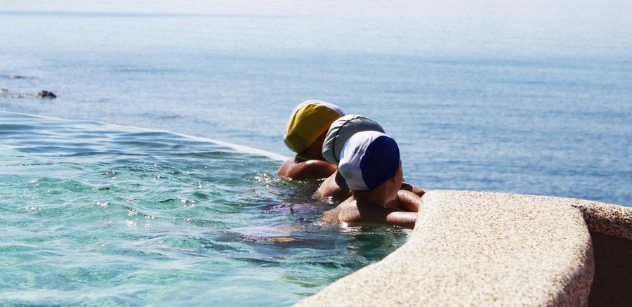 the village's children's pool in cilento