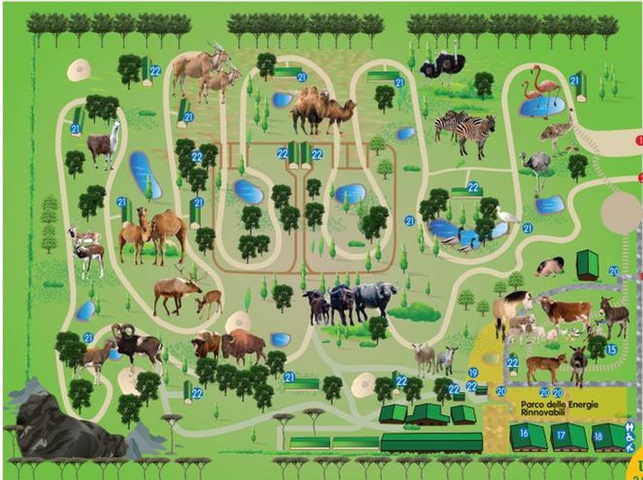 la mappa dello zoo di Ravenna