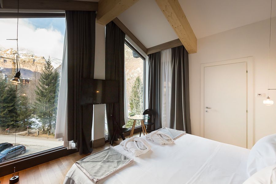 Le camere del family hotel Mirtillo Rosso Alagna