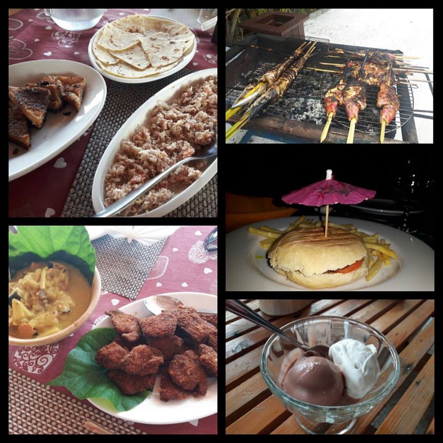 Alcuni piatti per bambini e adulti alle Maldive