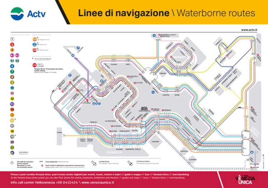 Mappa linea di navigazione Venezia