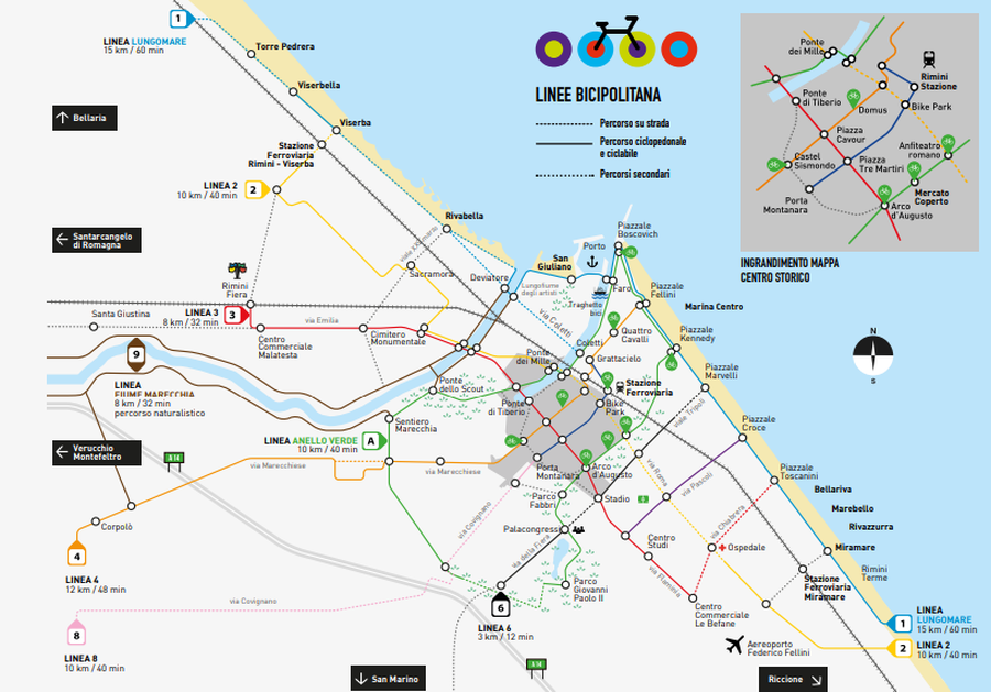 Mappa ciclabili Rimini