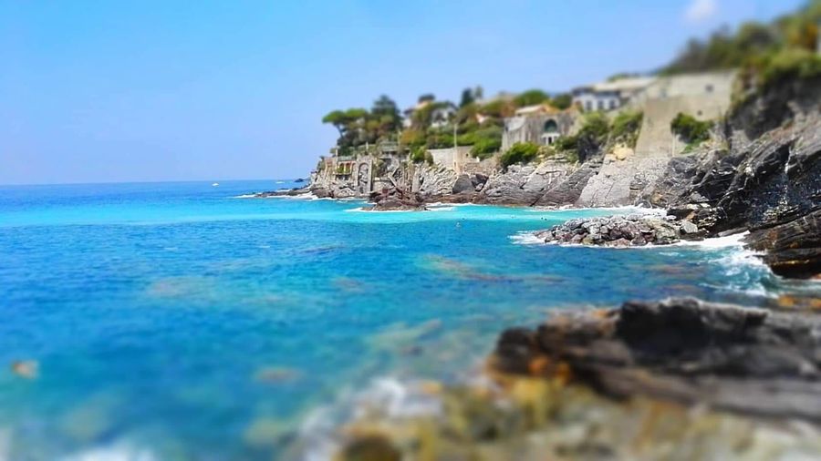 il mare e la spiaggia di Bogliasco