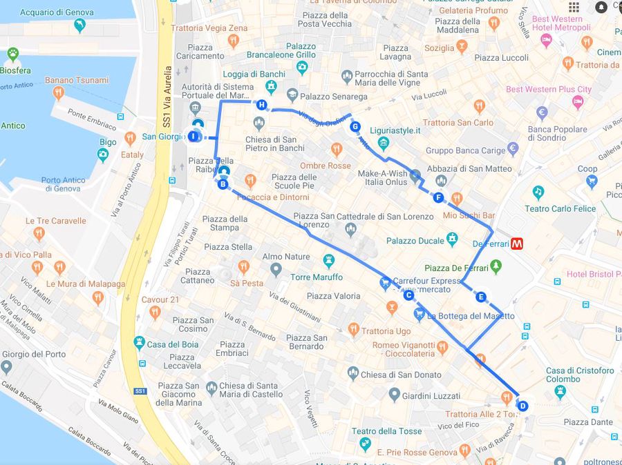 percorso del centro storico - Genova con i bambini